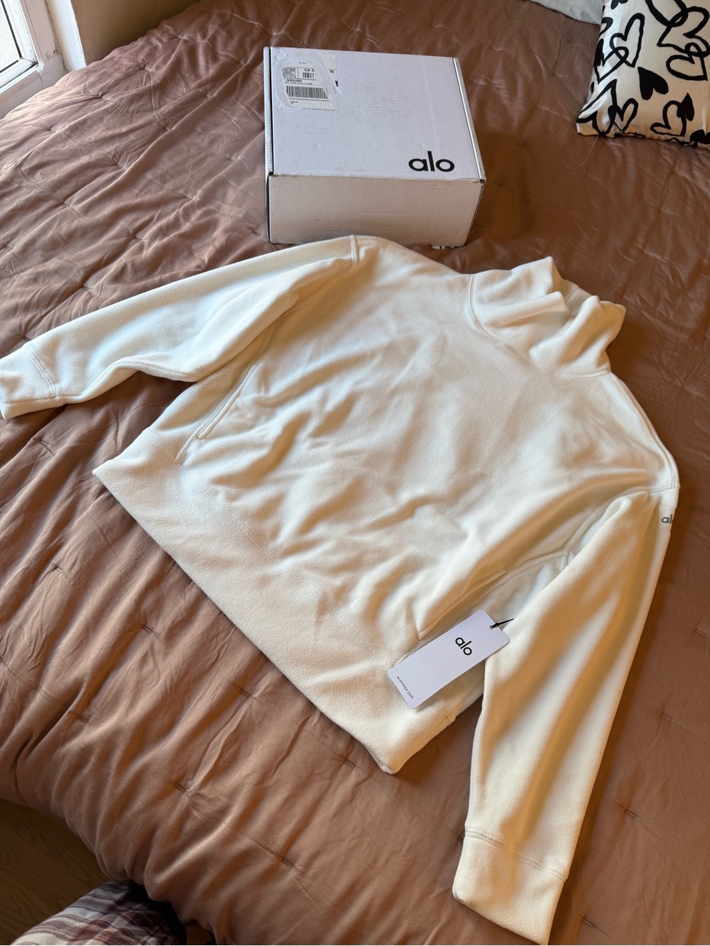 alo - Polar Fleece Hazy Pullover- Ivory